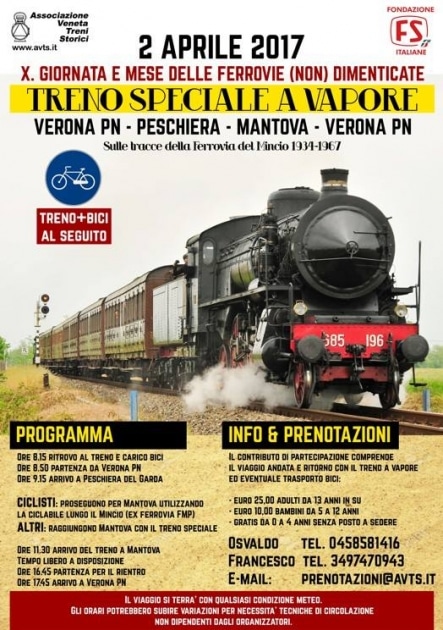Treno a vapore Verona-Peschiera-Mantova A/R - Feste a Verona