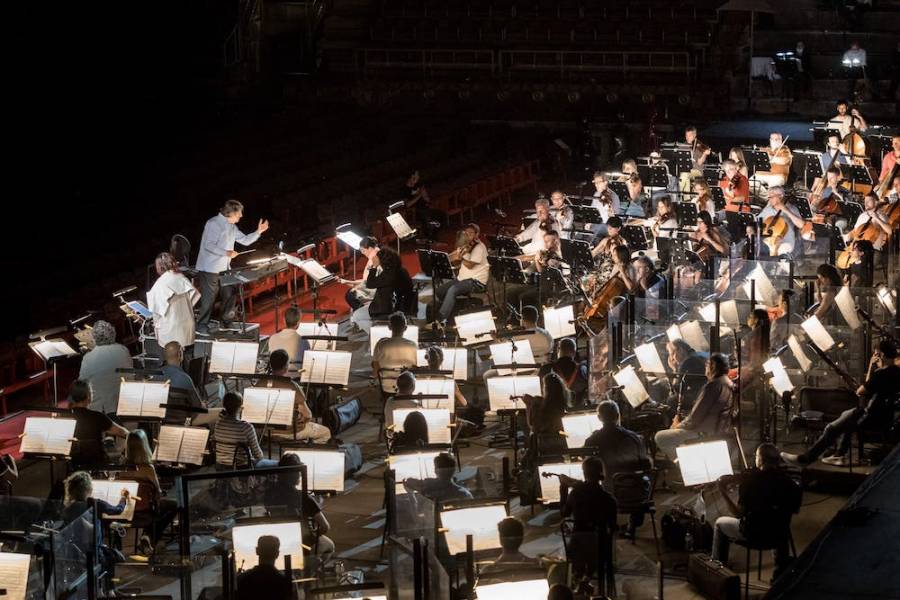 Riccardo Muti prova Aida al Teatro Filarmonico con l’Orchestra e il Coro della Fondazione Arena. Foto © Laura Ferrari/Fondazione Arena di Verona 