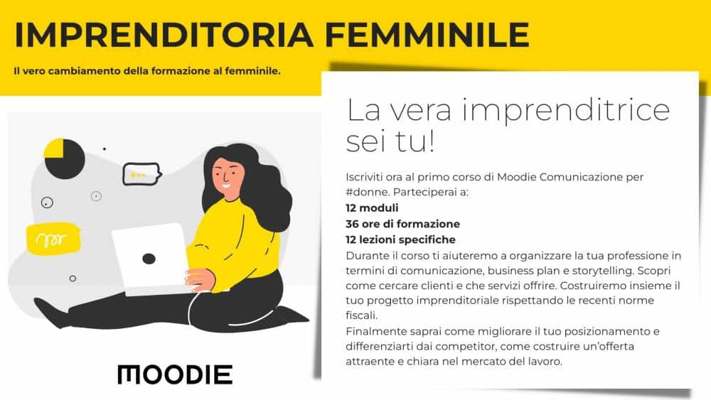 corso moodie imprenditoria femminile 2022