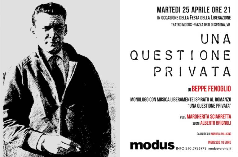 Monologo “Una questione privata” ispirato al romanzo di Beppe Fenoglio