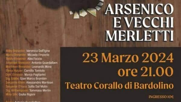 “Arsenico e vecchi merletti” al Teatro Corallo di Bardolino