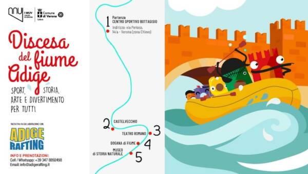 Discesa del fiume Adige a Verona