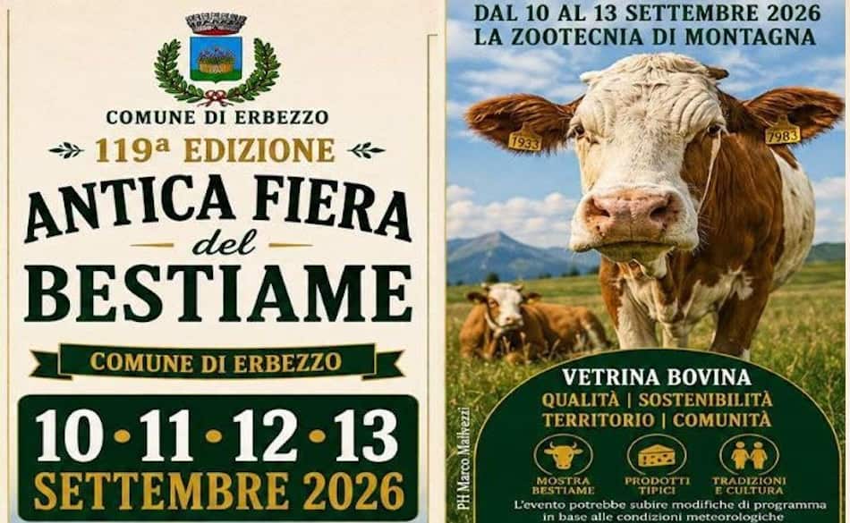 Antica Fiera del bestiame a Erbezzo 2026