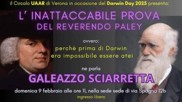 Conferenza “L’inattaccabile prova del reverendo Paley”