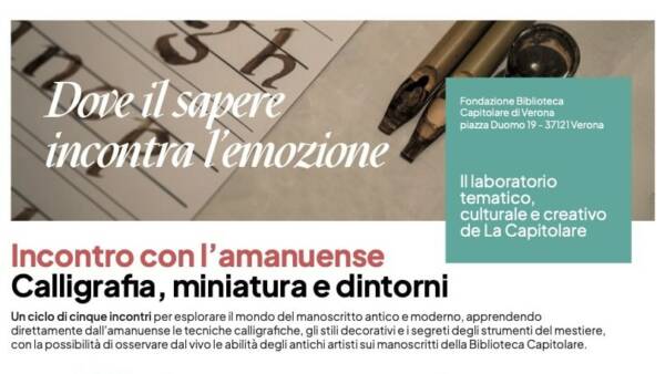 Ciclo di incontri con l’Amanuense alla Biblioteca Capitolare