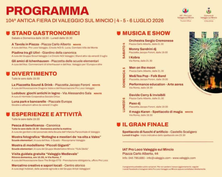 programma antica fiera di valeggio 2026