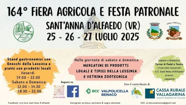 164° Fiera Agricola e Festa Patronale di Sant’Anna d’Alfaedo