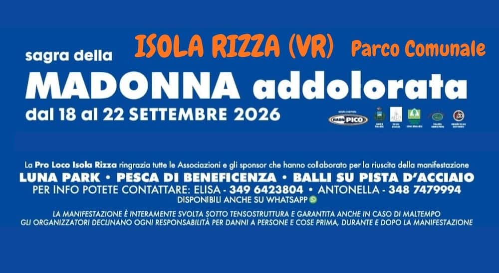 madonna addolorata isola rizza 2026