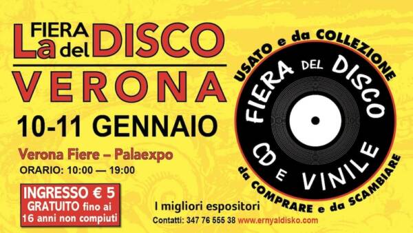 Ottava edizione della Fiera del disco, cd e vinile di Verona