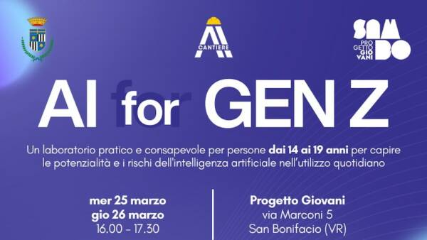 Progetto Giovani propone “AI for GEN Z” a San Bonifacio